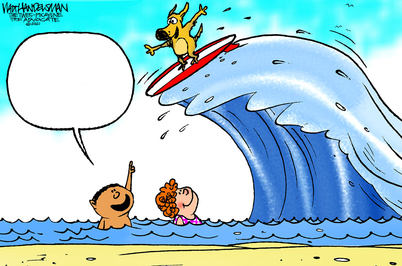 See if YOU can ride the wave to victory in Walt Handelsman's latest Cartoon Caption Contest!!